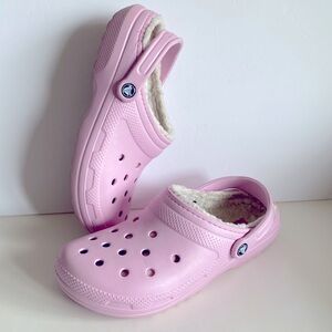 CROCS Classic Faux Fur Lined Pink Clogs Casual Comfort Slip On Shoes Women 10